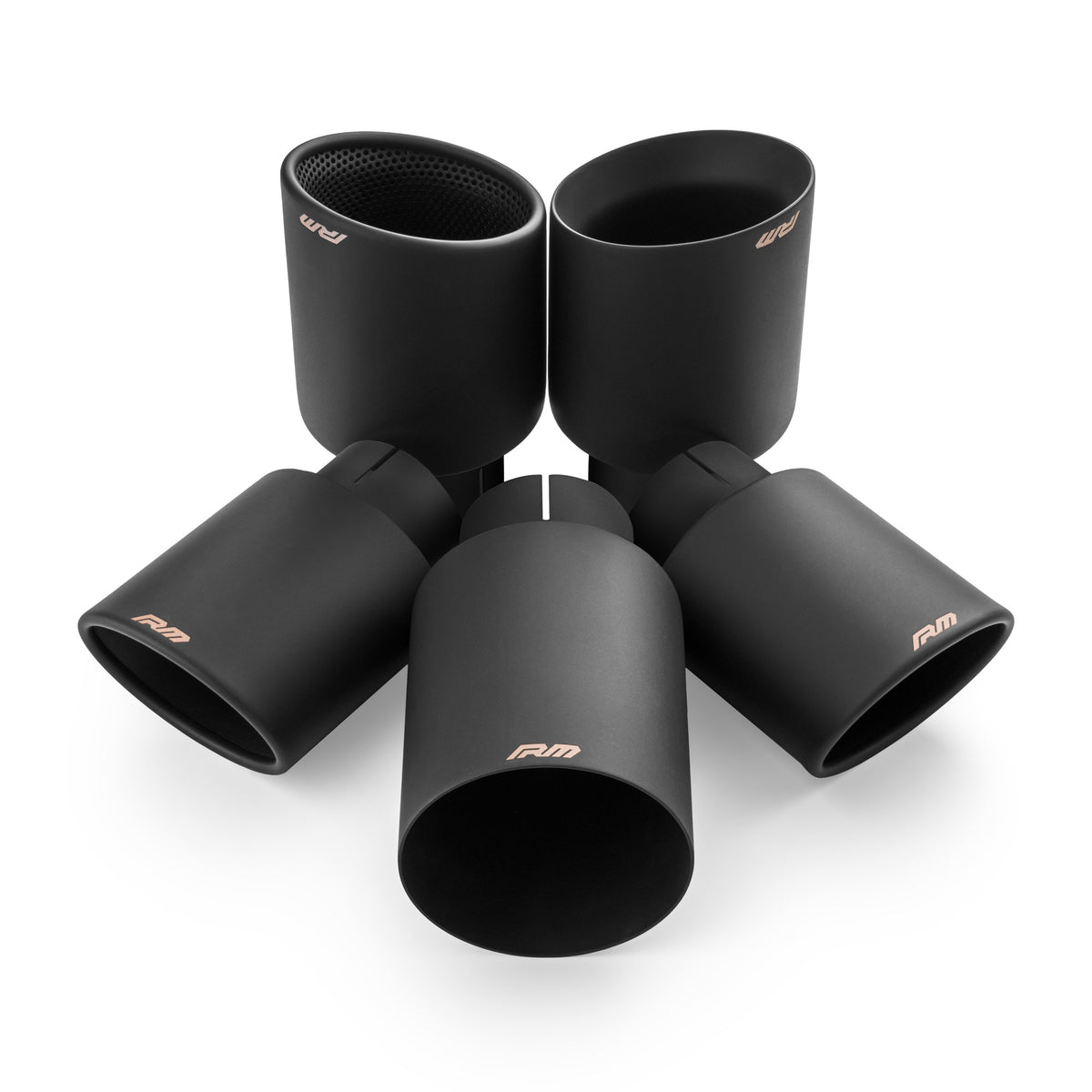 Angle-cut, rolled edge Rostfritt stål Ändrör with black coating PROM.KSZC101