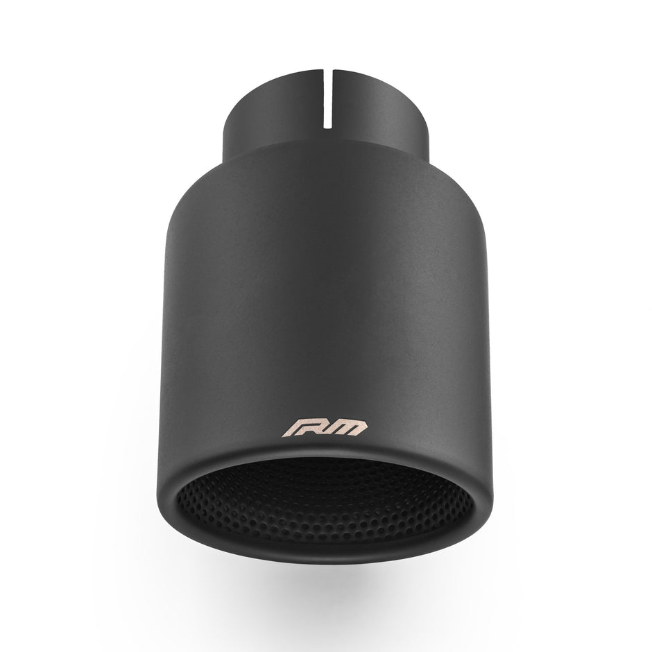 Angle-cut Rostfritt stål Ändrör with perforated diffuser and a black coating PROM.KSZC76DP
