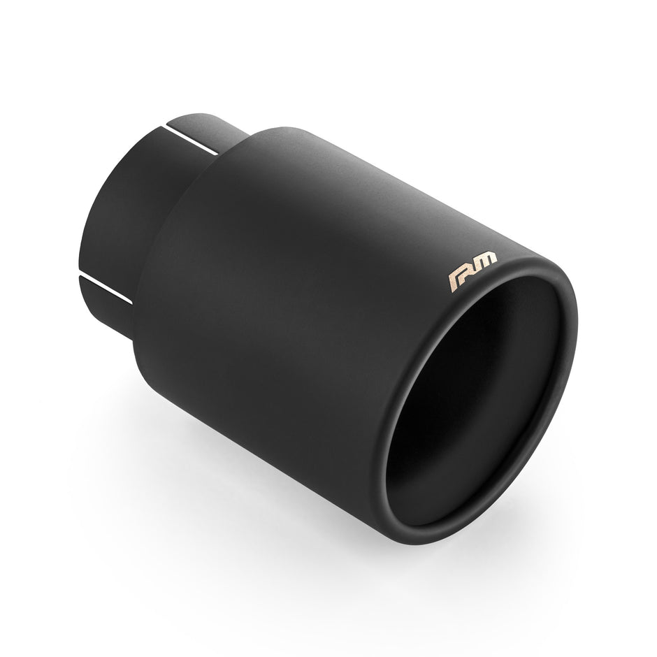 Straight-cut Rostfritt stål Ändrör with flared diffuser and a black coating