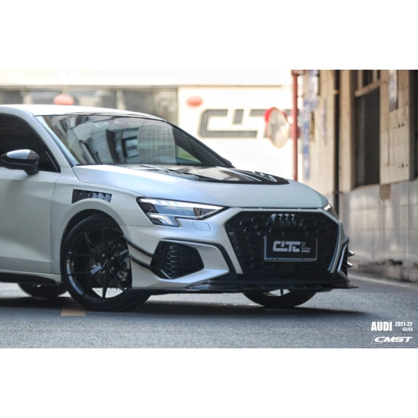 Frontläpp i blank carbon för Audi A3 / S3 8Y Sedan 2020–2023