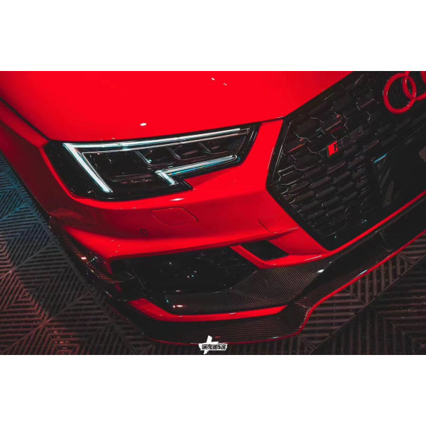 Karbel dekorer till främre stötfångaren i Dry Carbon för Audi RS4 B9.5 2020–2022 – bild 3