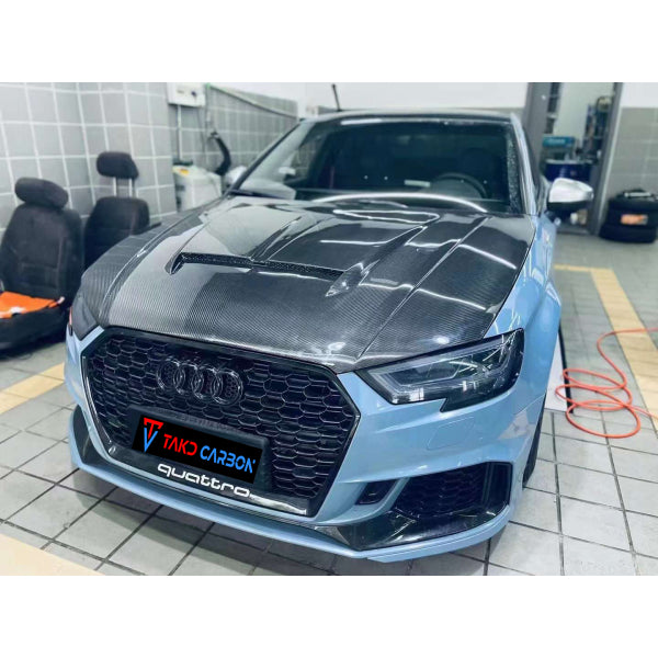 Motorhuv i Dry Carbon för Audi A3/S3