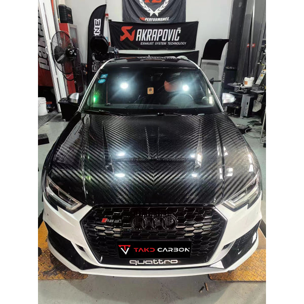 Motorhuv i Dry Carbon för Audi A3/S3