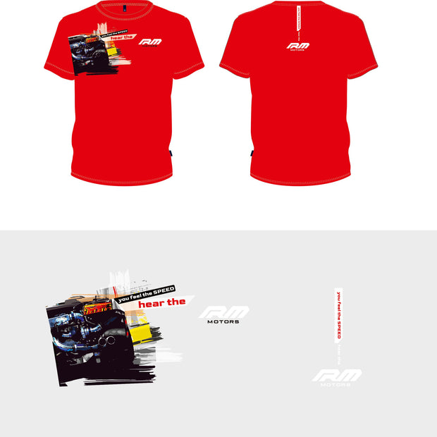 Men's red RM Motors T-Shirt S/M/L