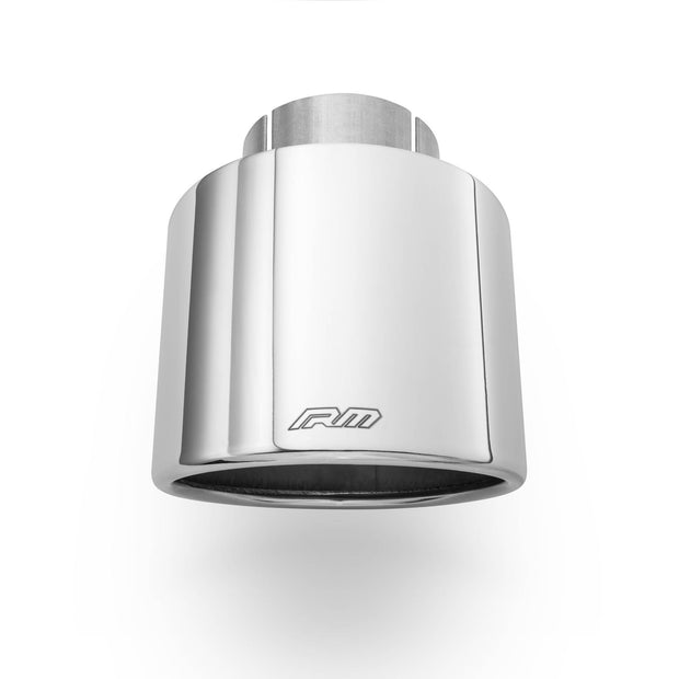RM Motors polished Rostfritt stål beveled oval tip