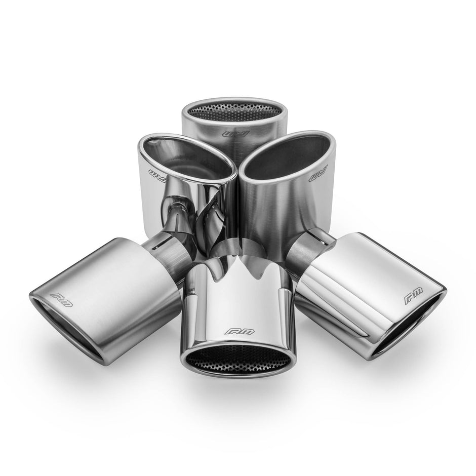 RM Motors oval beveled tip in satin Rostfritt stål