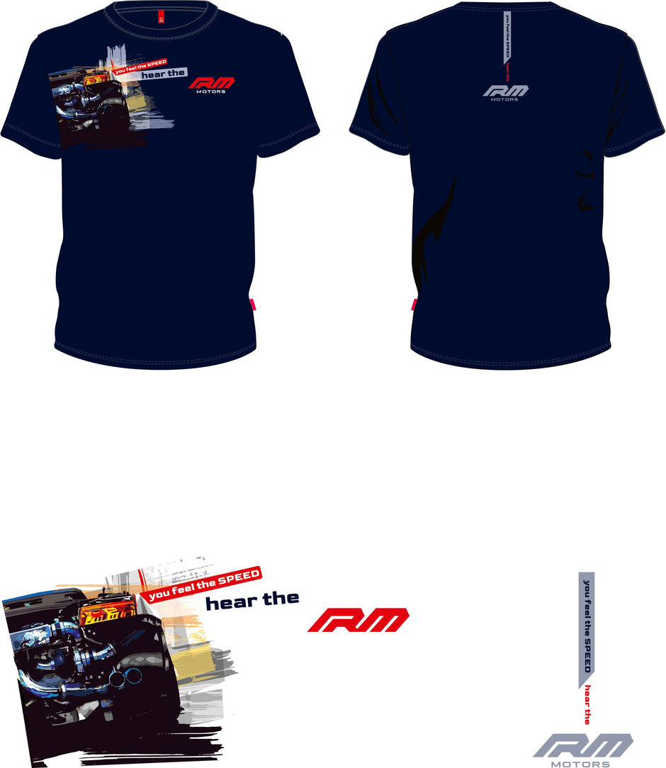 Men's blue RM Motors T-Shirt S/M/L