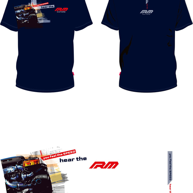 Men's blue RM Motors T-Shirt S/M/L