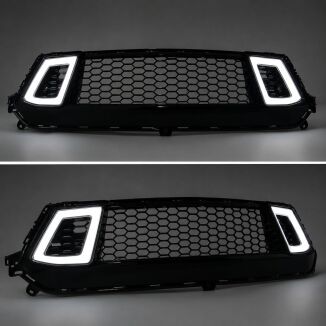 Övre grill With LED – V2 style – Gloss Black – Ford Mustang 2024-2026 GT, Ecoboost – bild 4
