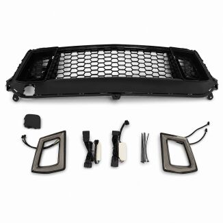 Övre grill With LED – V2 style – Gloss Black – Ford Mustang 2024-2026 GT, Ecoboost – bild 2