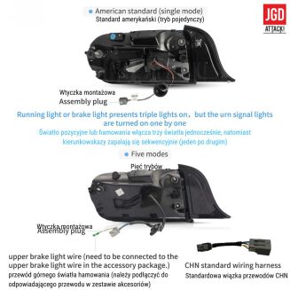 Vland LED Baklyktor – Clear Lens – Yellow Blinkers – Ford Mustang 2015-2023 – bild 5