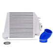 Mishimoto Toppmonterad intercooler Subaru WRX 2008–2014 (silver, blå silikonslangar)