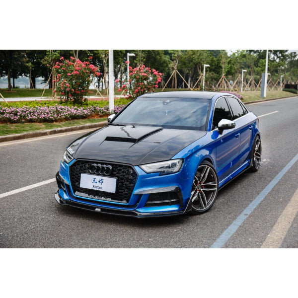 Karbel frontläpp i pre-preg carbon för Audi A3 S line / S3 8V Sedan 2013–2016