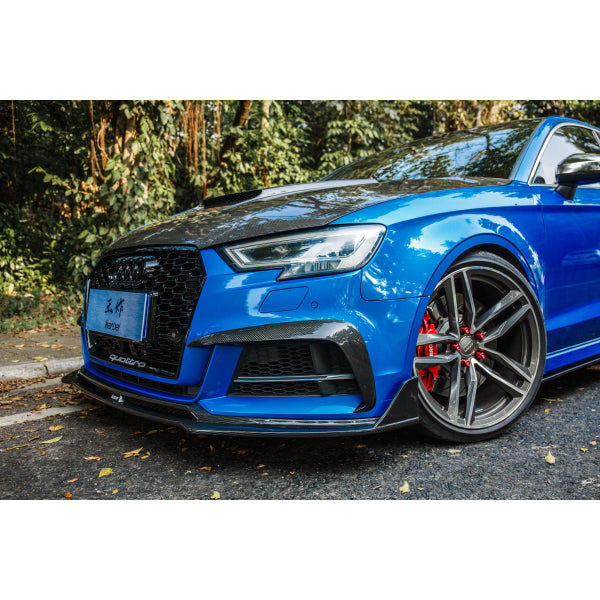 Karbel frontläpp i pre-preg carbon för Audi A3 S line / S3 8V Sedan 2013–2016
