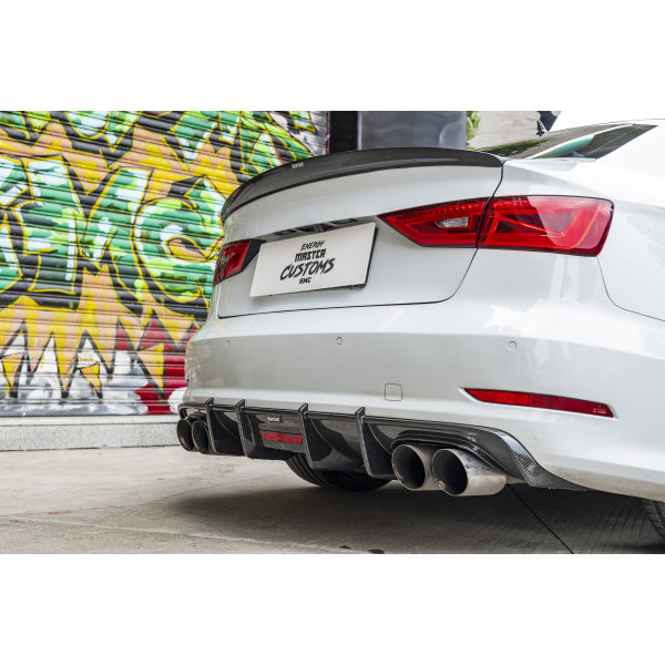 Karbel bakre diffusor i pre-preg carbon för Audi A3 S line / S3 8V Sedan 2013–2016
