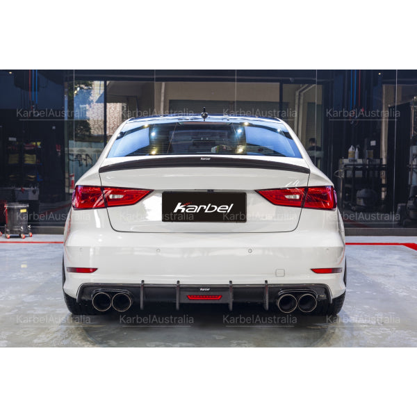Karbel bakre diffusor i pre-preg carbon för Audi A3 S line / S3 8V Sedan 2013–2016