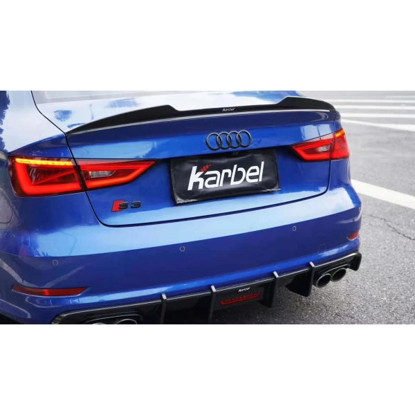 Karbel ducktail-spoiler i pre-preg carbon för Audi A3 / S3 / RS3 8V Sedan variant 2
