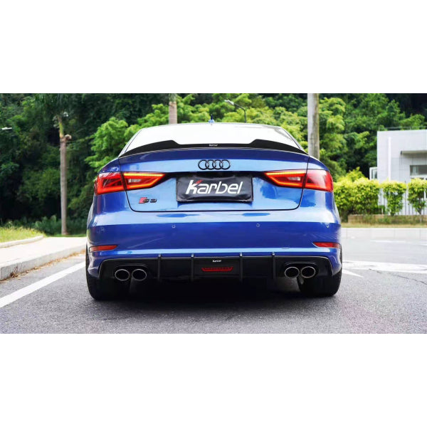 Karbel ducktail-spoiler i pre-preg carbon för Audi A3 / S3 / RS3 8V Sedan variant 2 – bild 5