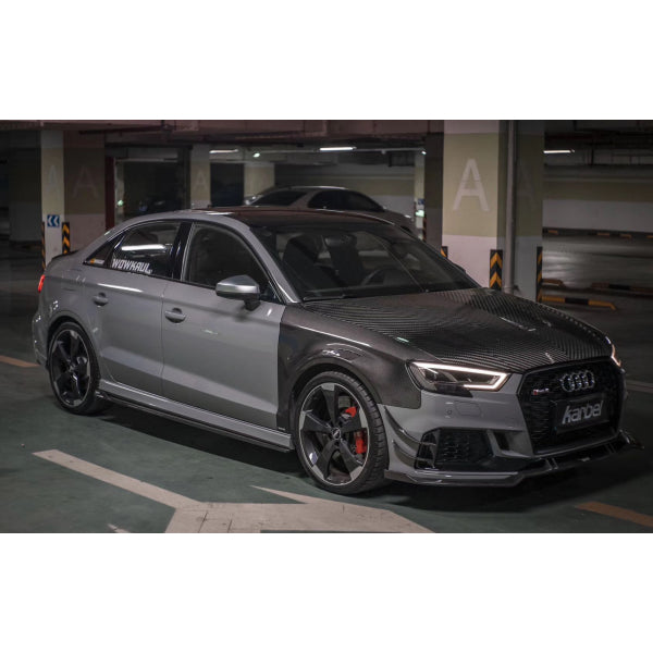 Karbel sidokjolar i pre-preg carbon för Audi RS3 8V Sedan 2017–2019
