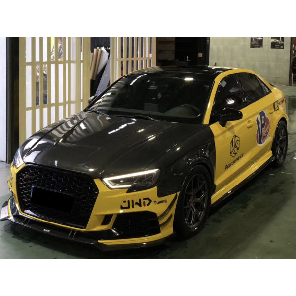 Karbel sidokjolar i pre-preg carbon för Audi RS3 8V Sedan 2017–2019