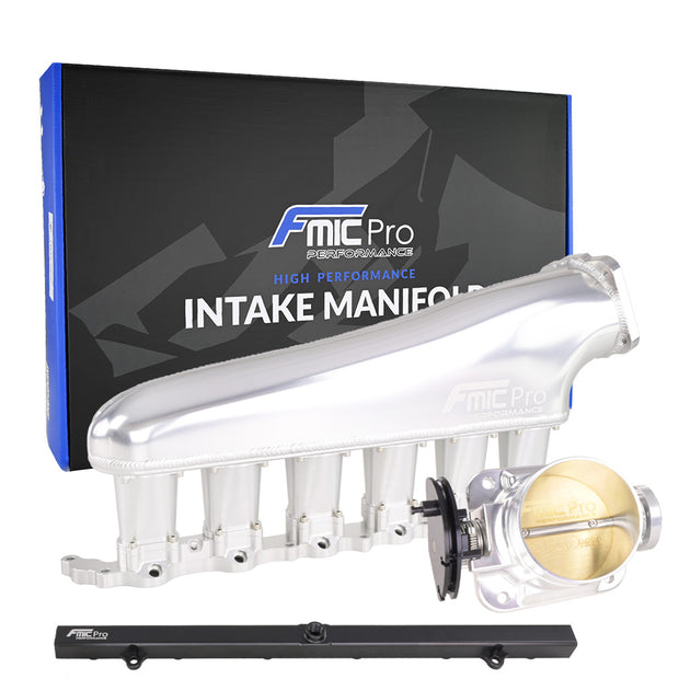 FMIC.Pro Insugsrör CNC i aluminium med bränslerör – Toyota 2JZ-GE (90 mm trottelspjäll)