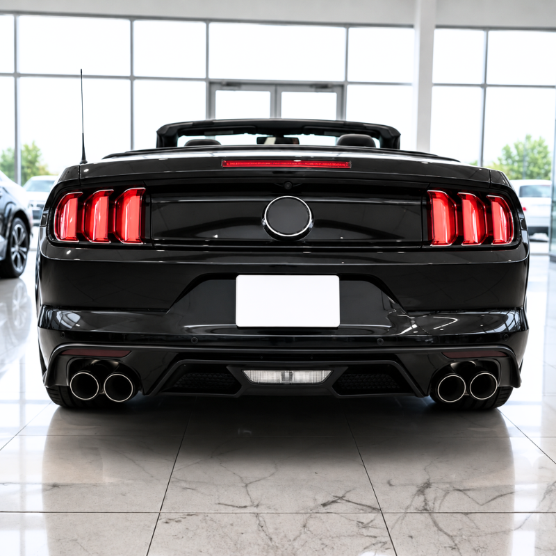 Bakre stötfångare Diffuser – GT500 Style – Gloss Black – Single/Quad Exhaust – Ford Mustang 2015-2017