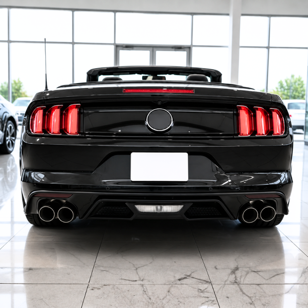 Bakre stötfångare Diffuser – GT500 Style – Gloss Black – Single/Quad Exhaust – Ford Mustang 2015-2017