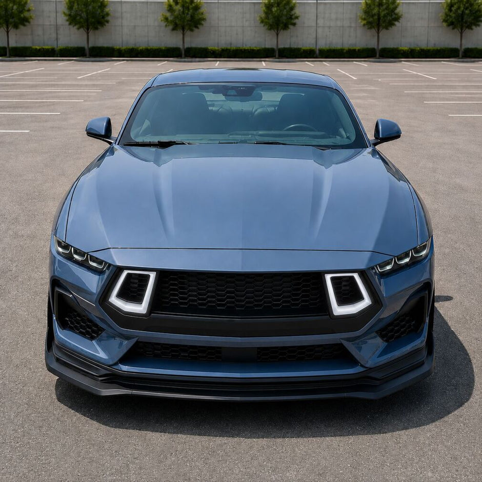 Övre grill With LED – V2 style – Gloss Black – Ford Mustang 2024-2026 GT, Ecoboost