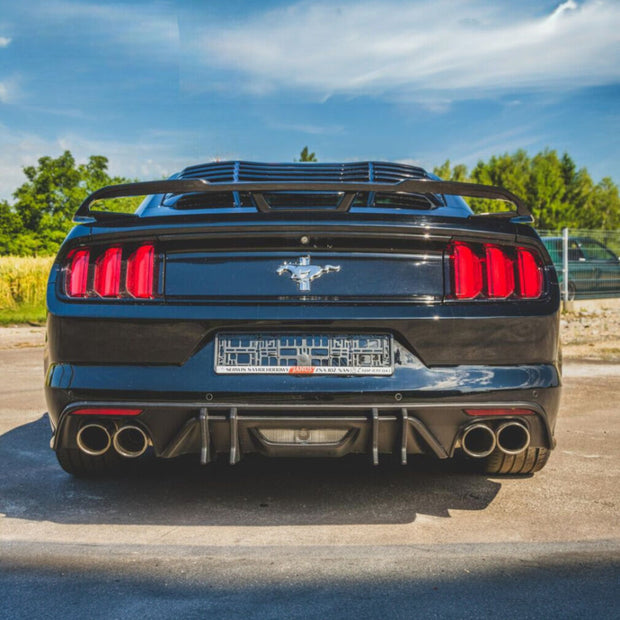 Bakre stötfångare Diffuser – SPEED Style – Quad/Single Exhaust – Matte Black – Ford Mustang 2015-2017