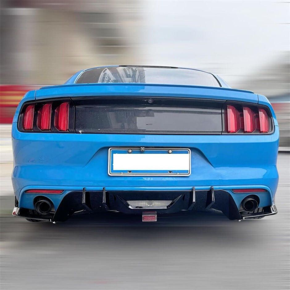 Bakre stötfångare Diffuser – HN Style – Gloss Black – Single Exhaust – Ford Mustang 2015-2017 BASE