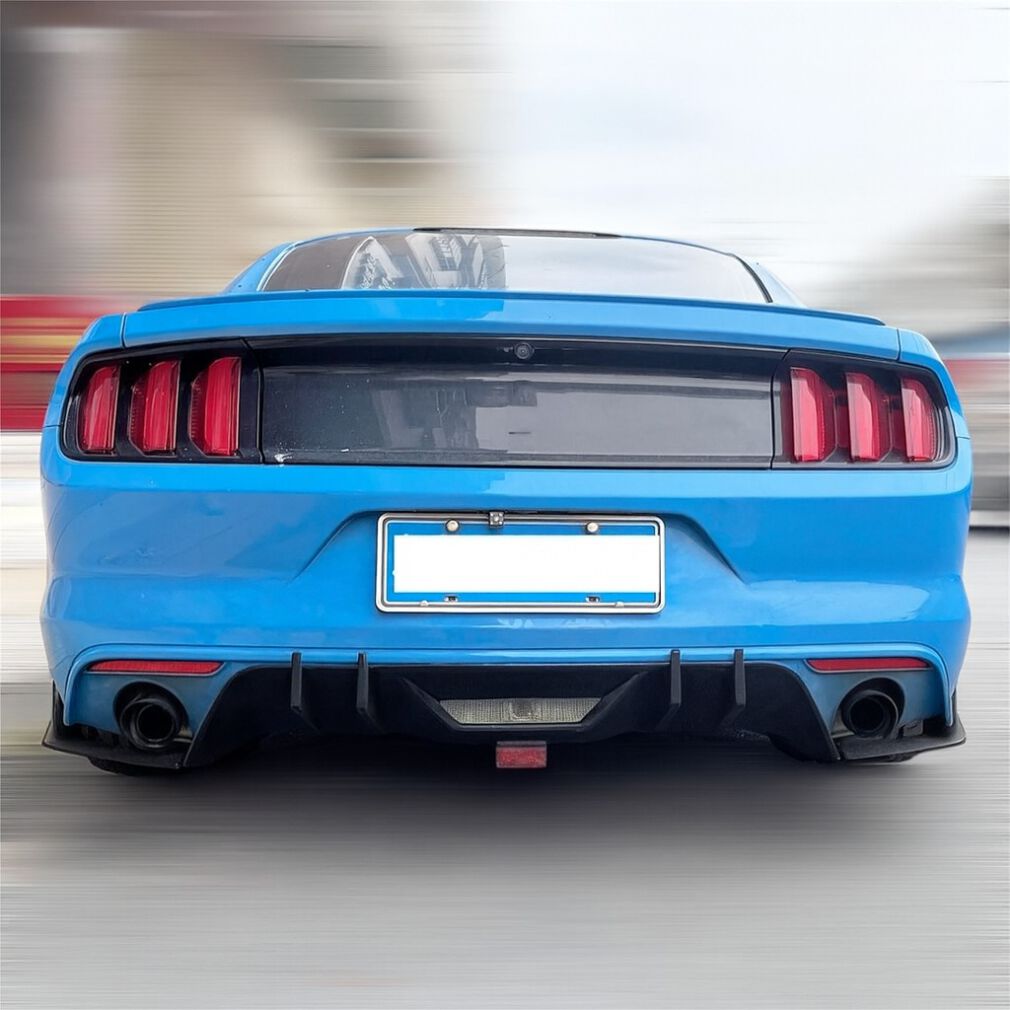 Bakre stötfångare Diffuser – HN Style – Matte Black – Single Exhaust – Ford Mustang 2015-2017 BASE