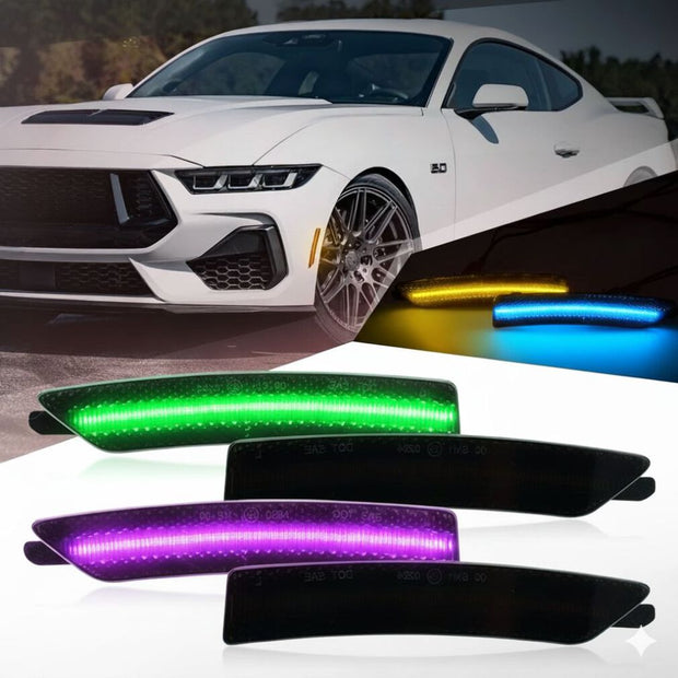 LED Sidomarkeringsljus – Front & Rear – RGB – Ford Mustang 2024-2026