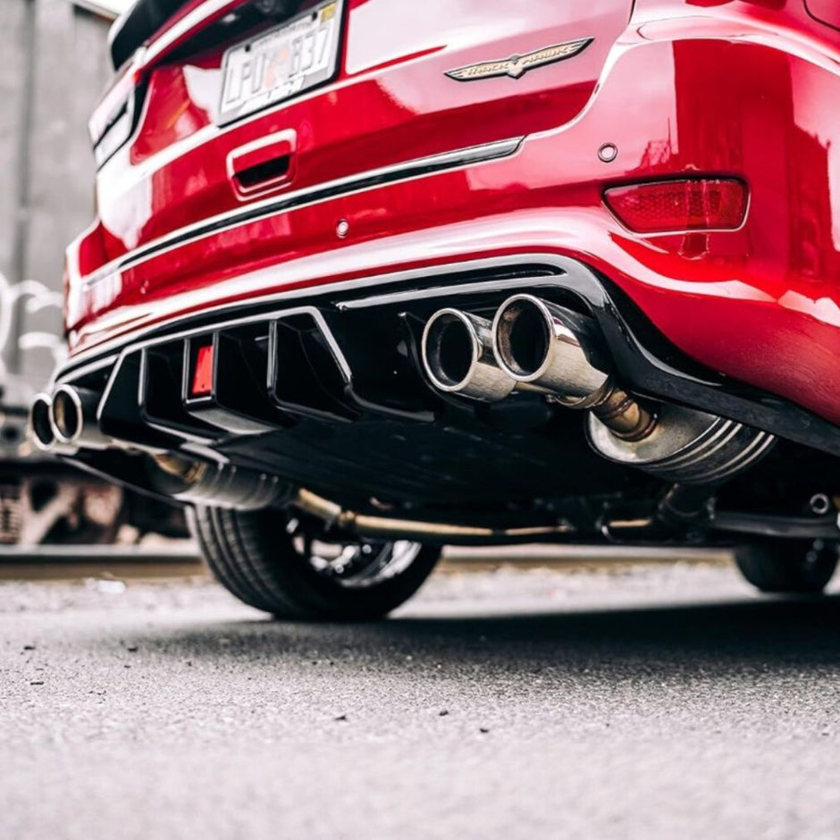 Rear Bumper Diffuser Quad Exhaust Tips with LED