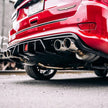 Rear Bumper Diffuser Quad Exhaust Tips with LED