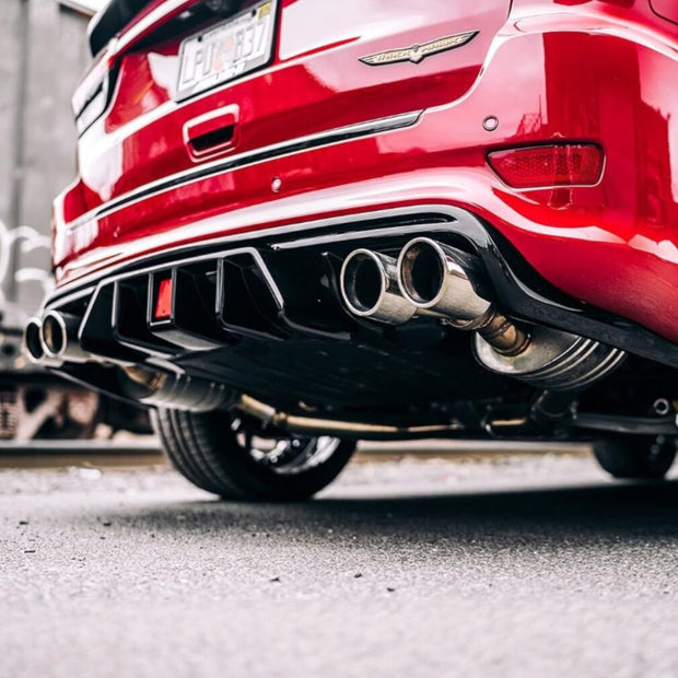 Rear Bumper Diffuser Quad Exhaust Tips with LED