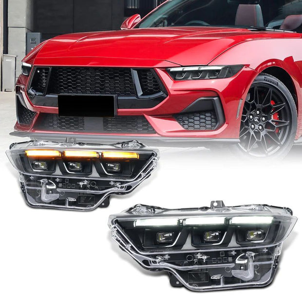 Strålkastare – NIGHTSTRIKE Black Edition – Yellow Blinkers – Ford Mustang 2024-2026 USA