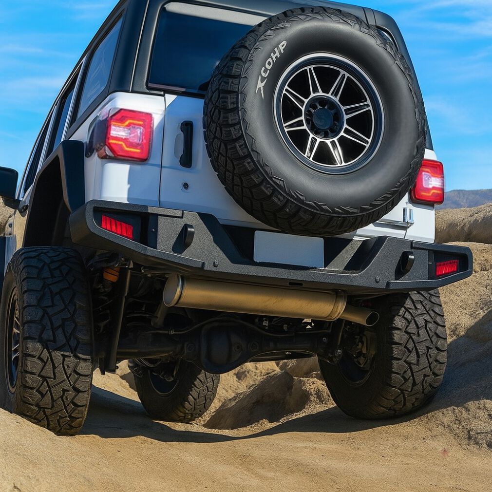 Rear Bumper – Off-Road Idaho – LED Fog Lights (WRANGLER JK 07-17)