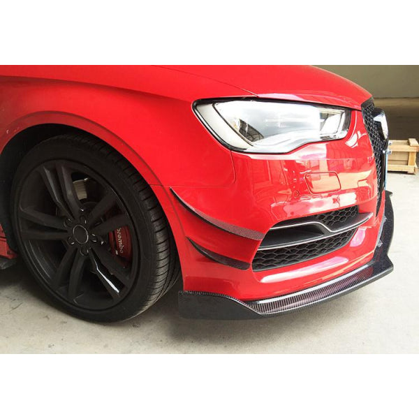 Främre canards i carbon för Audi A3 8V S line 2014–2016