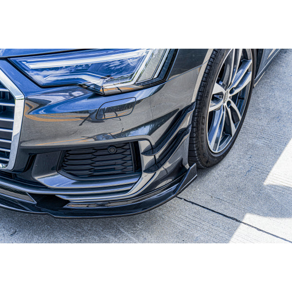 Canards till främre stötfångare i dry pre-preg carbon för Audi A6 / S6 C8 2020–2023