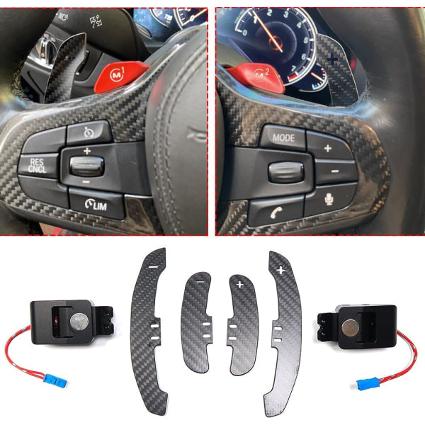 Magnetiska växelpaddlar i carbon för BMW G-serie M2/M3/M4/M5/M8/X3M/X4M/X5M/X6M