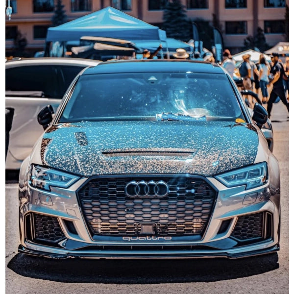 Motorhuv version 2 i blank carbon för Audi A3 / S3 / RS3 8V Sedan