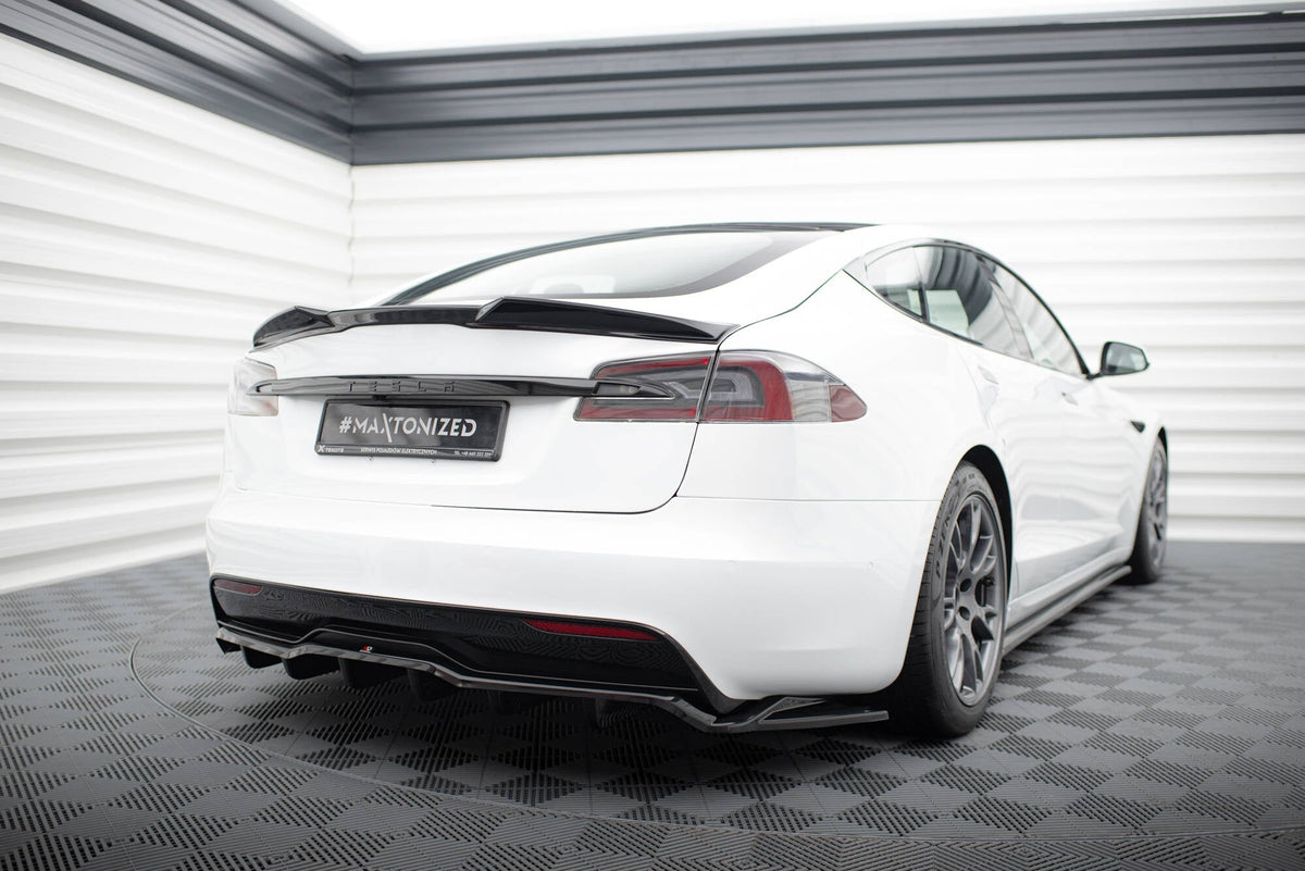 Bakre Splitter (With Vertical Bars) V.2 för Tesla Model S Plaid Mk1 Facelift