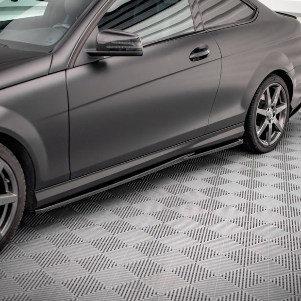 Sidokjolar Diffusers för Mercedes-Benz C Coupe / Sedan / Estate AMG-Line C204 / W204 Facelift / S204 Facelift