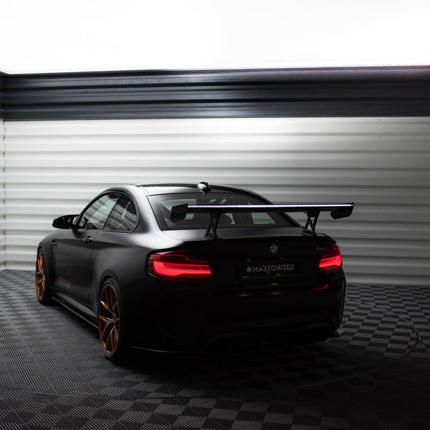 Kolfiberspoiler med inre fästen + LED för BMW M2 F87 / 2 / 2 M-Pack F22