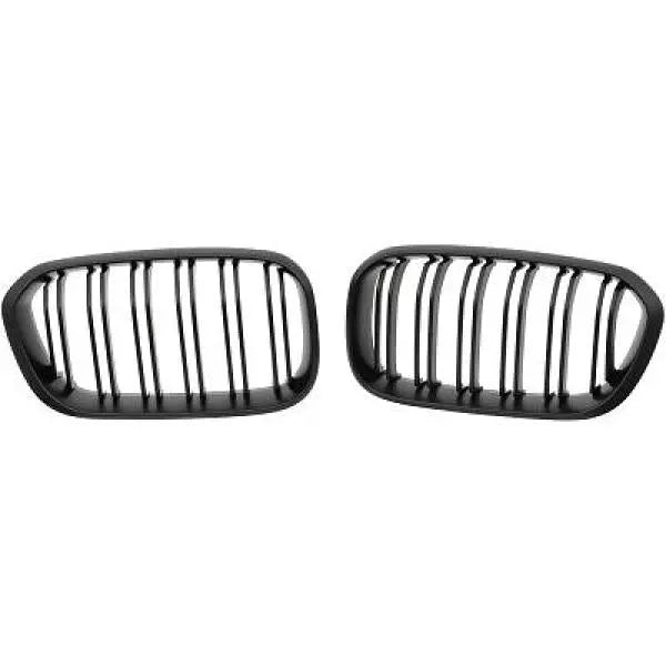 Dubbelribbad Mattsvart Sportgrill Njurar – BMW F20 F21 LCI (15-19) Maxton Design