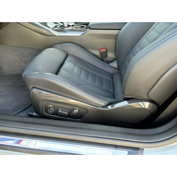 Sidokåpor till Comfort-säten i pre-preg carbon för BMW M2 G87, M3/M4 G80–G83 & M8 F91–F93