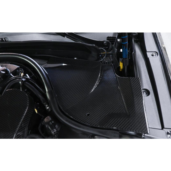 Övre sidokåpor för motorrum/torpedområde i pre-preg carbon för BMW M5 G90 & Touring G99