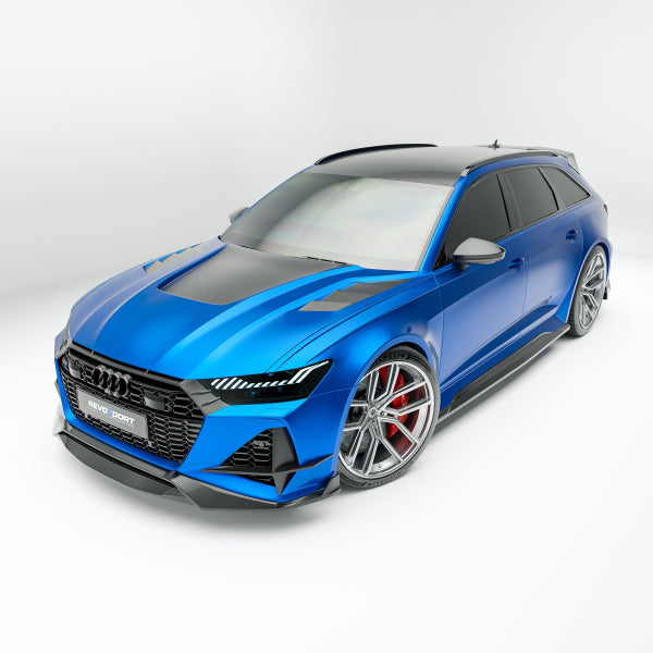 Aerokit/bodykit i pre-preg carbon med motorhuv för Audi RS6/RS7 C8