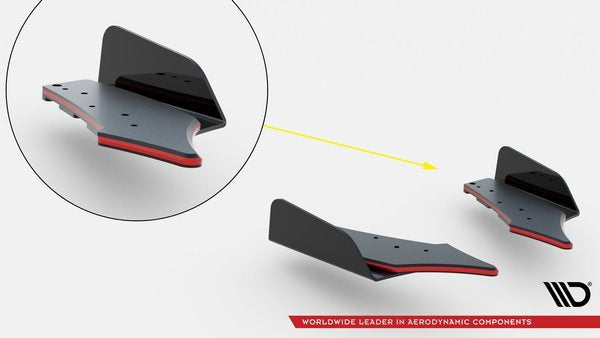 Street Pro Bakre Sidosplitters + Flaps för Volkswagen Golf GTI Clubsport Mk8 Facelift