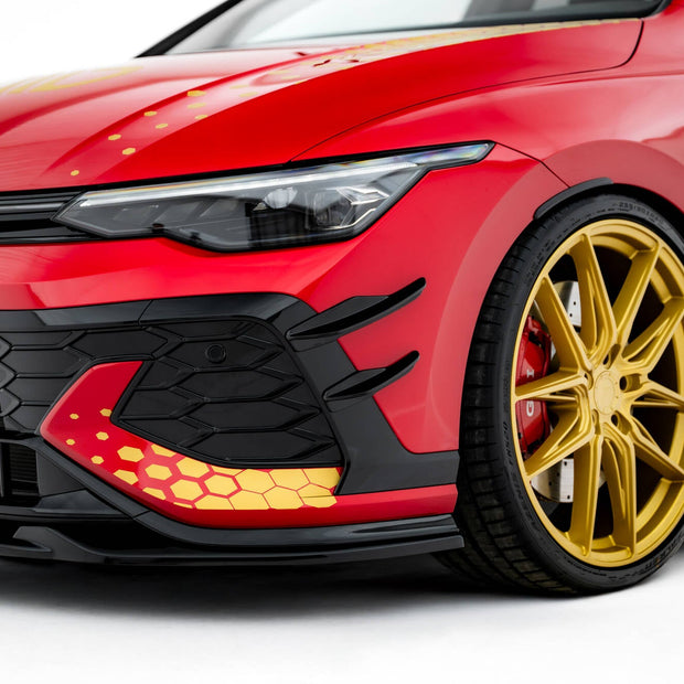 Främre Stötfångare Wings (Canards) för Volkswagen Golf GTI Clubsport Mk8 Facelift